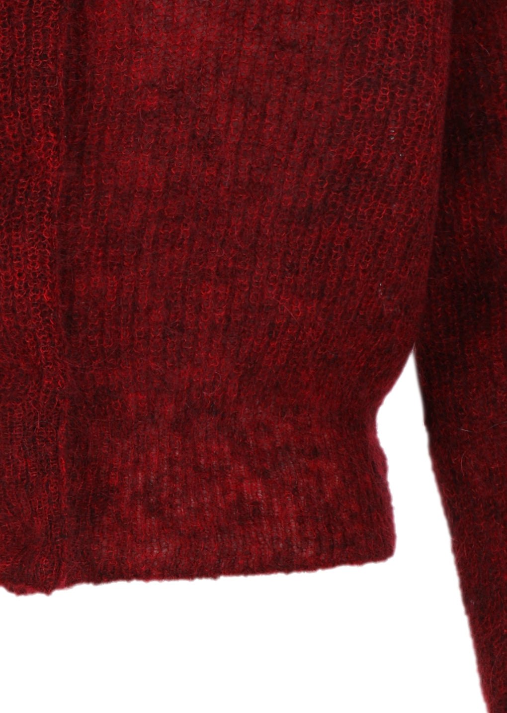 round neck sheer cardigan, red