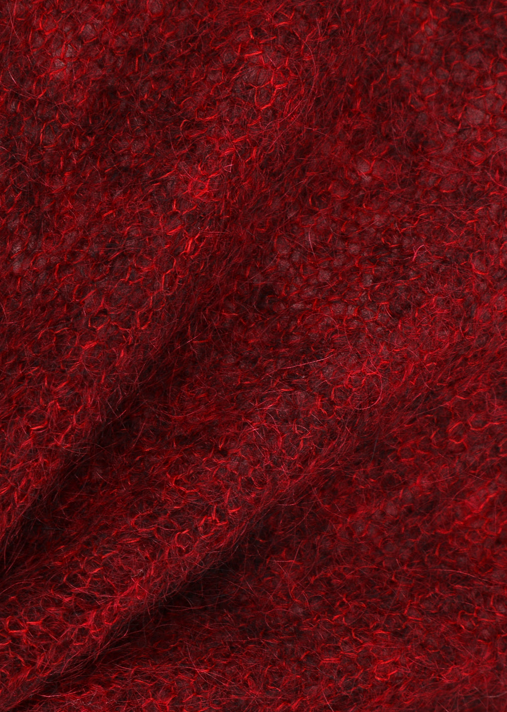 round neck sheer cardigan, red
