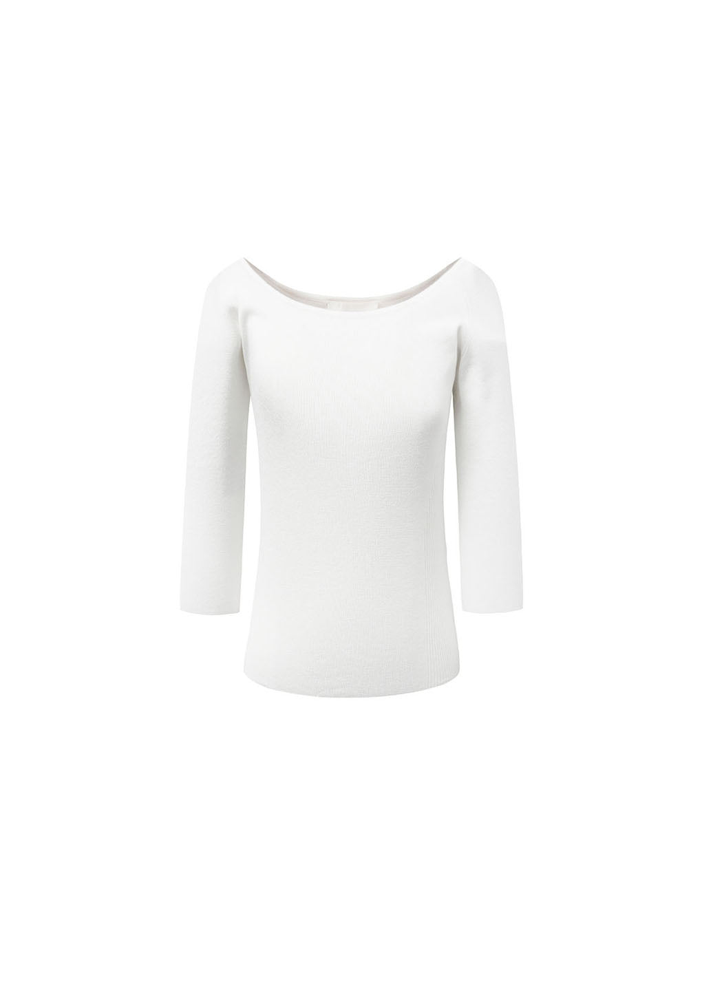 SCOOP NECK KNIT TOP, WHITE