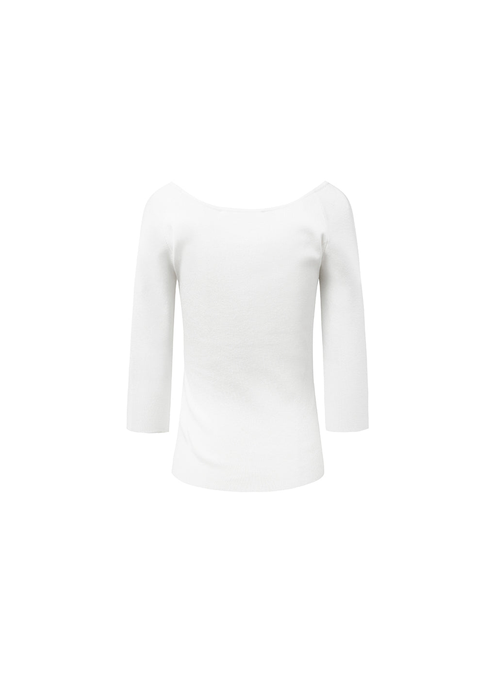 SCOOP NECK KNIT TOP, WHITE