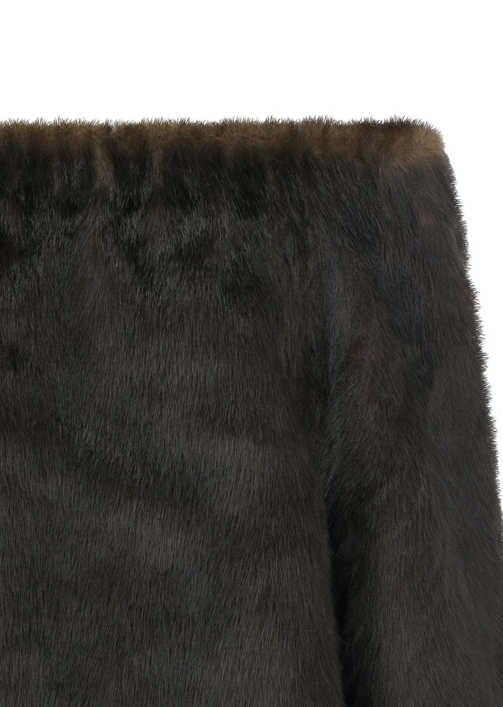 shearing off shoulder top, dark brown