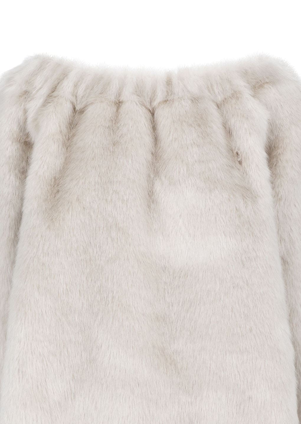 shearing off shoulder top, ivory