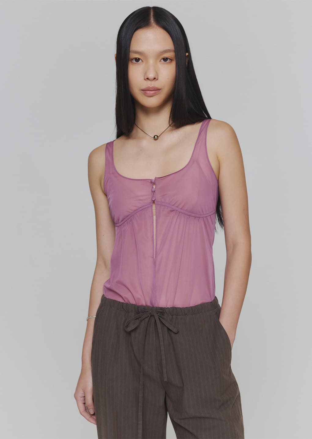 sheer bra top, pink