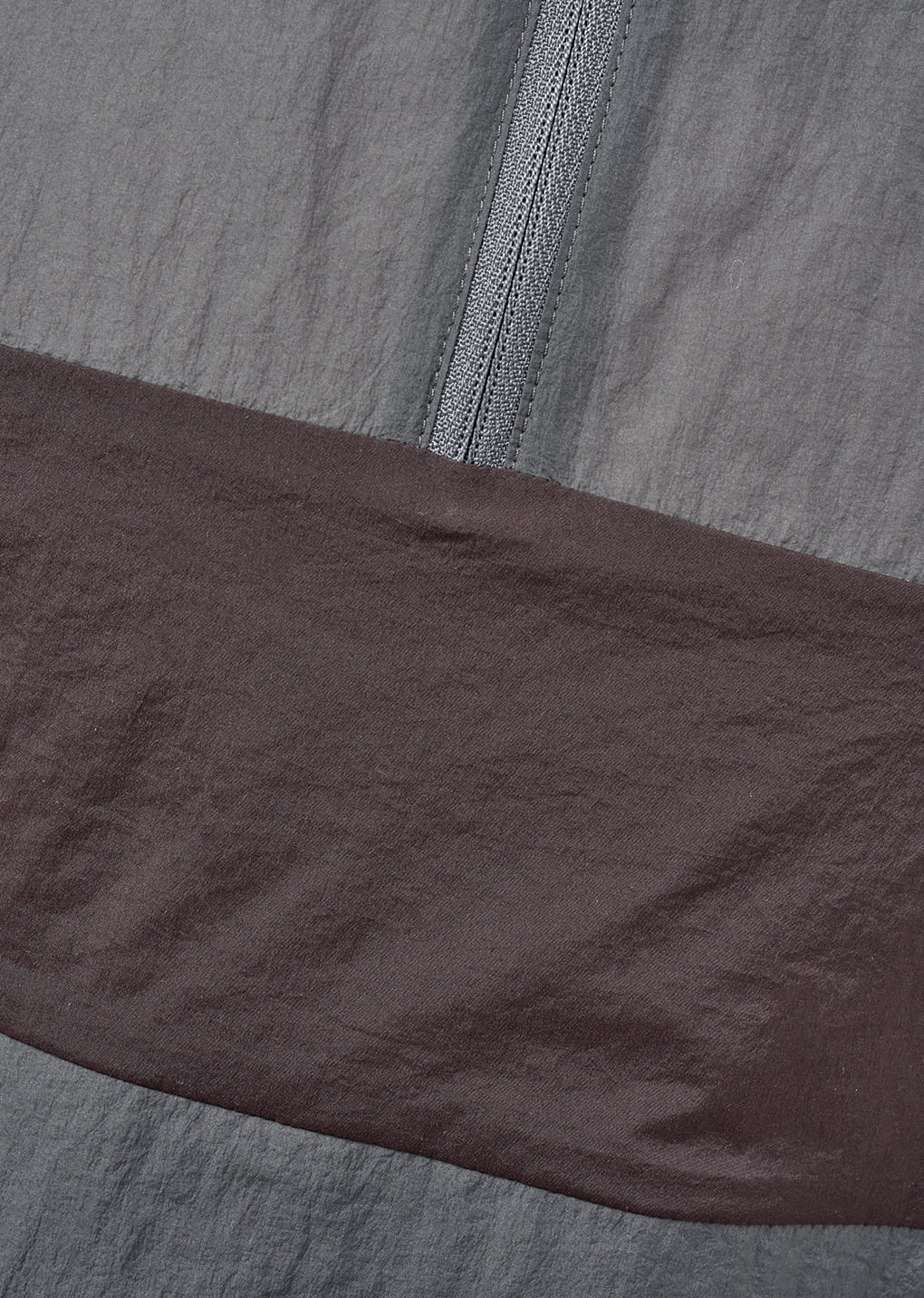 sheer color block top, dark grey