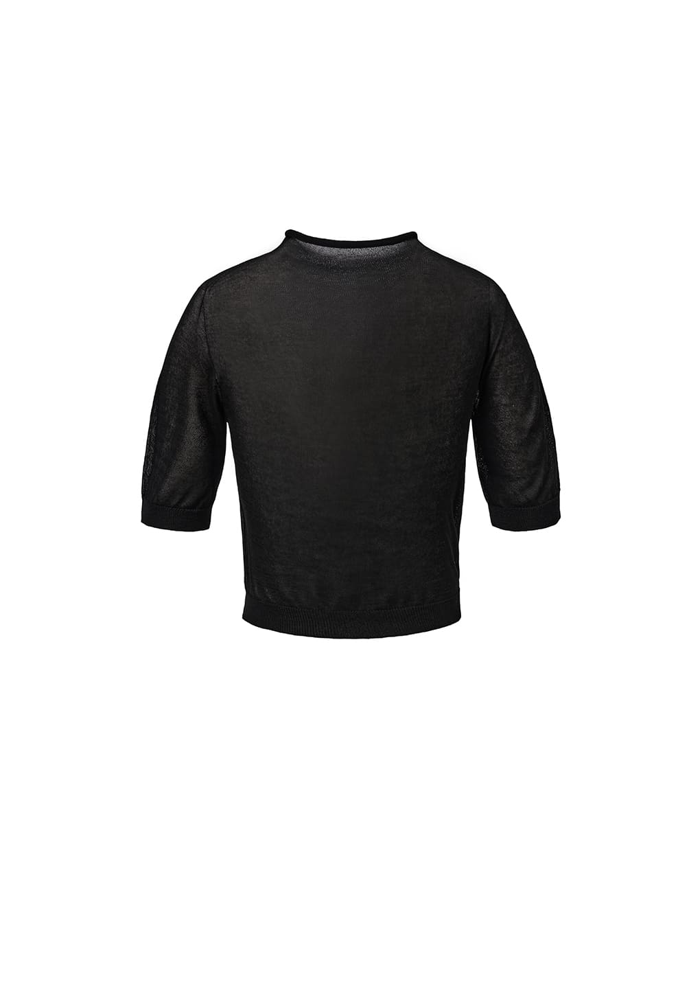 sheer cropped knit, black