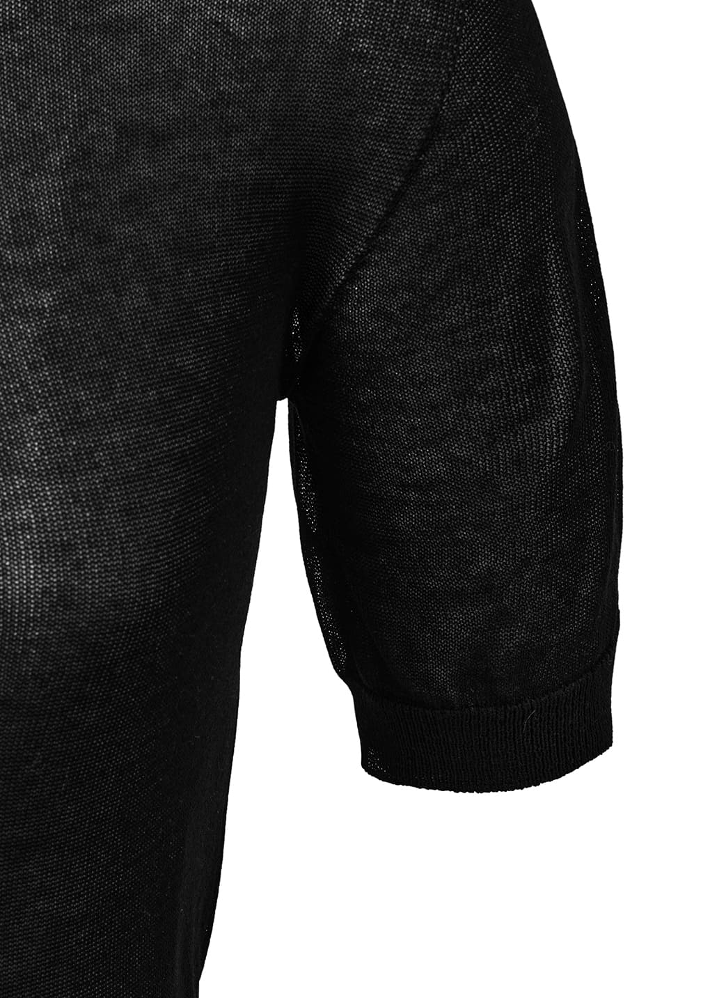 sheer cropped knit, black