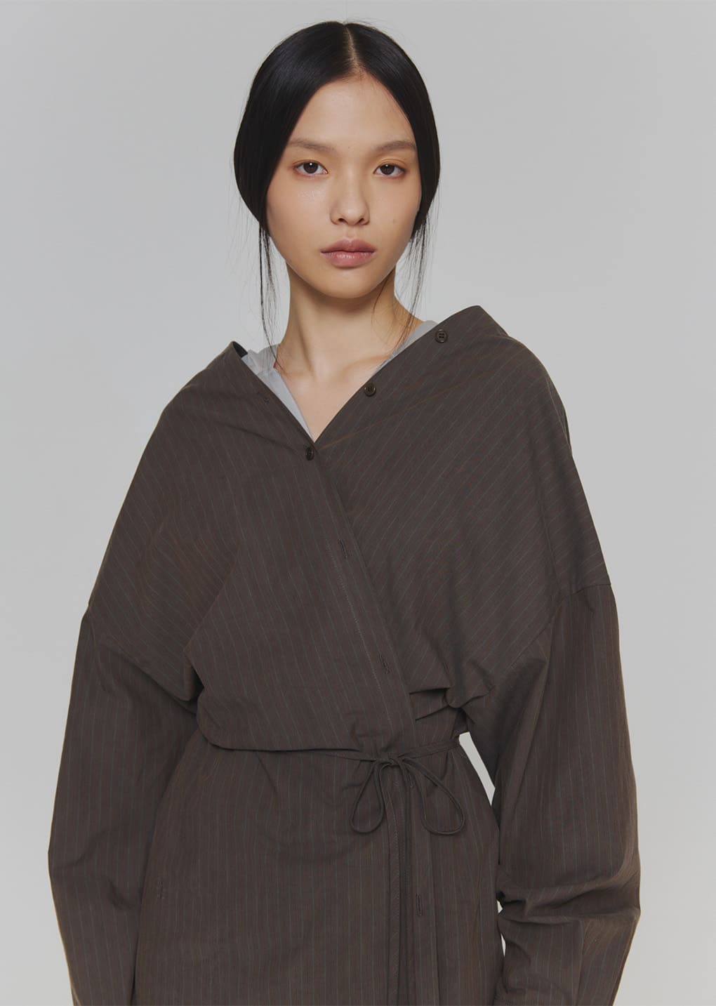 sheer hooded zip up jumper, light beige