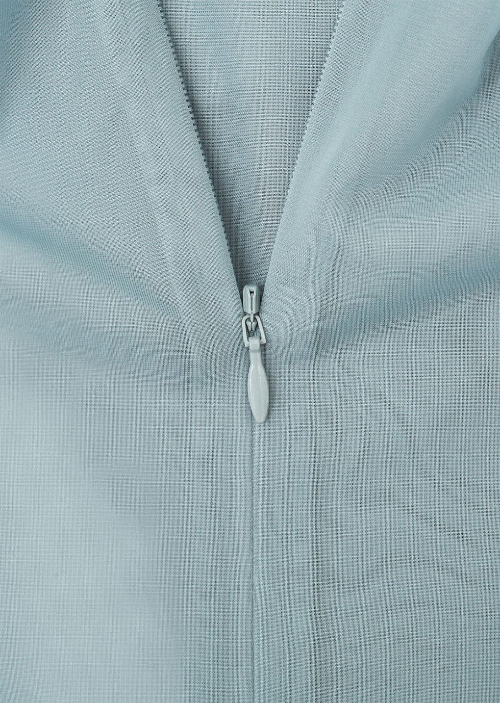 sheer hooded zip up jumper, mint