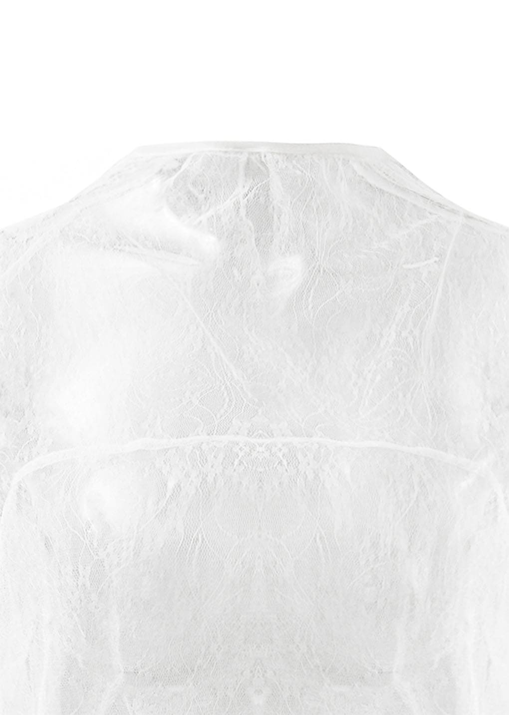 sheer lace mock neck top, white