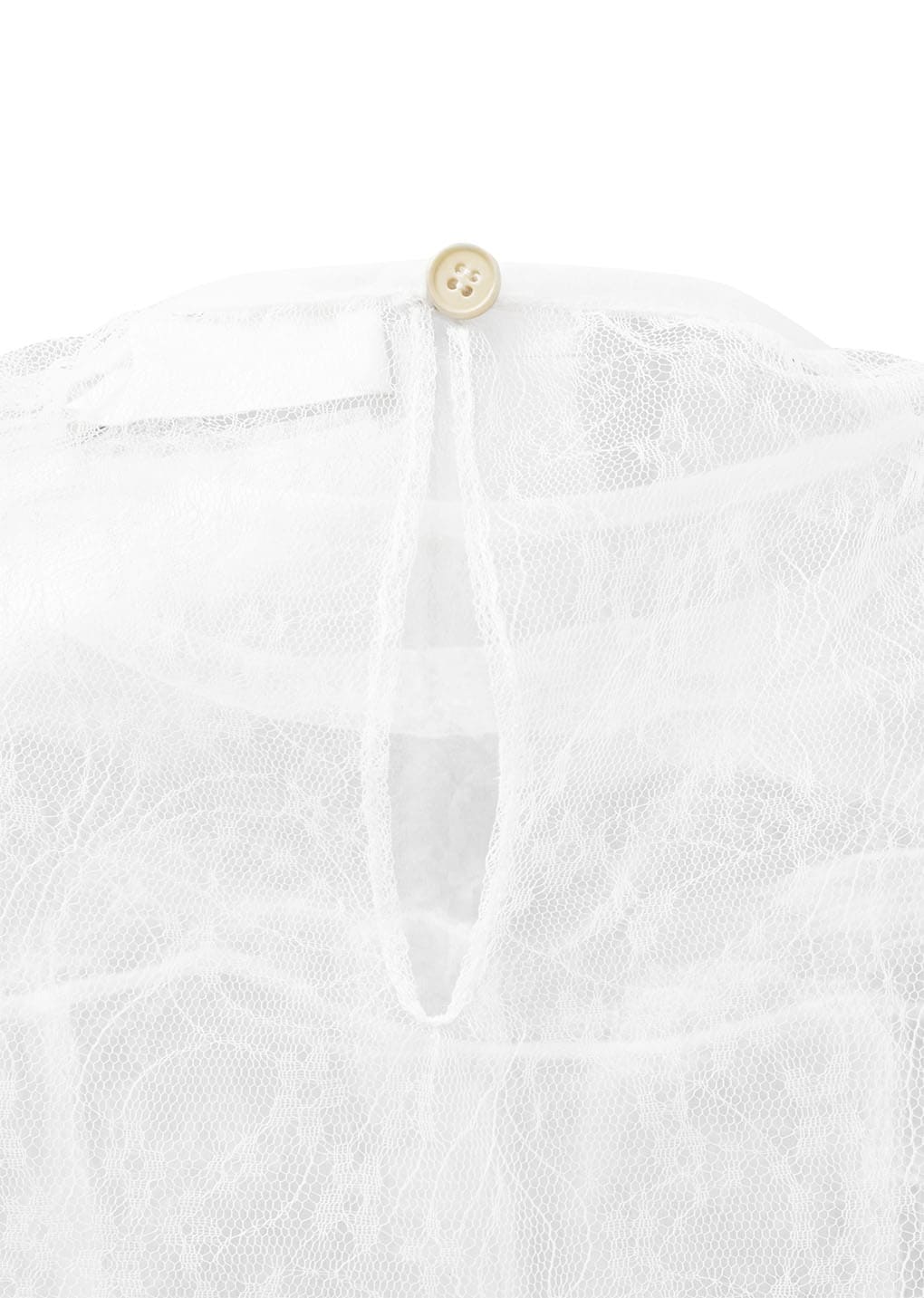 sheer lace mock neck top, white