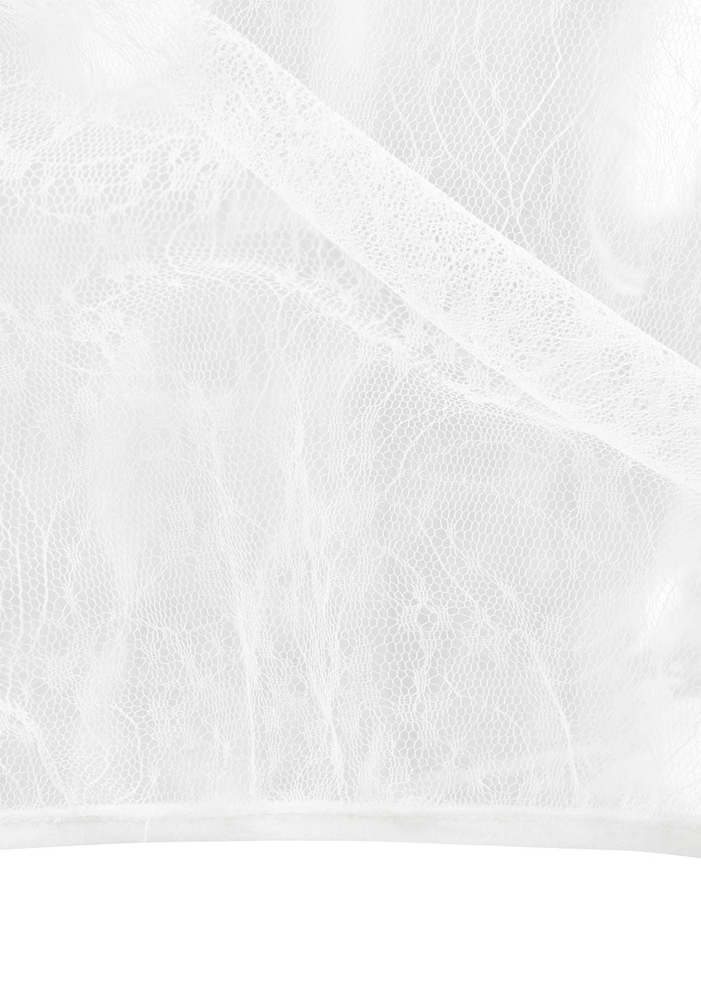 sheer lace mock neck top, white