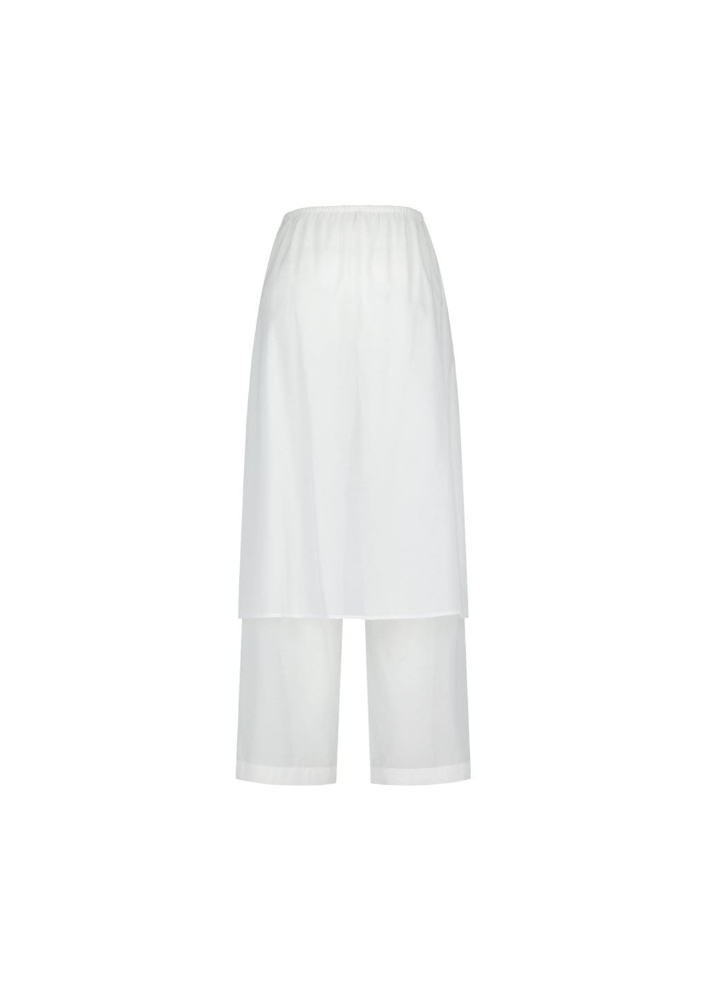 sheer layered pants, white