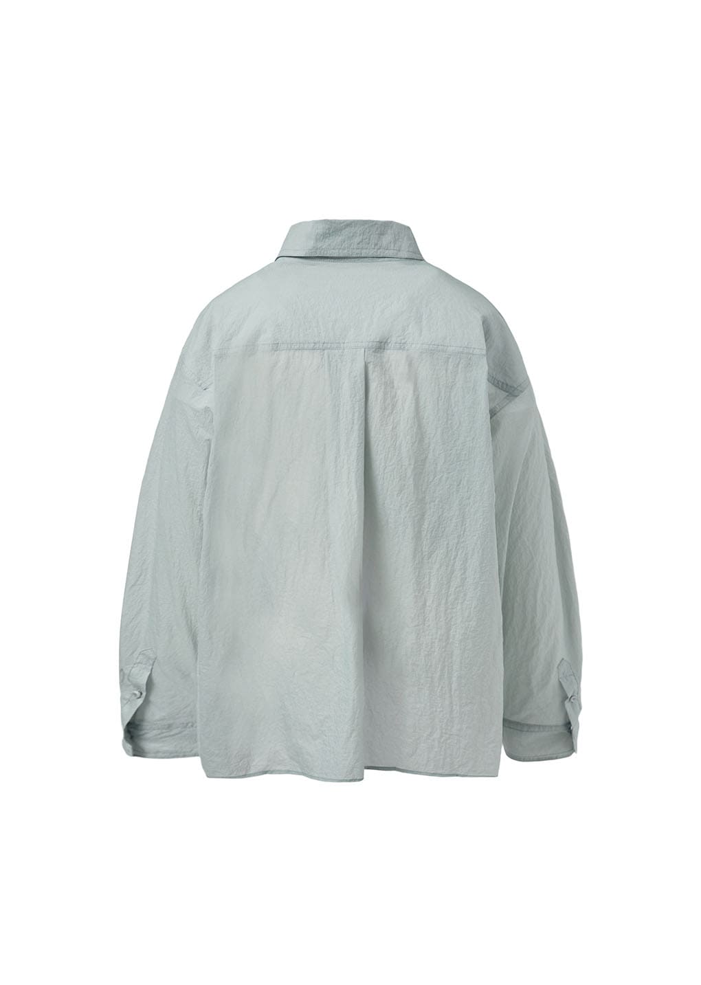 sheer nylon oversized shirts, blue