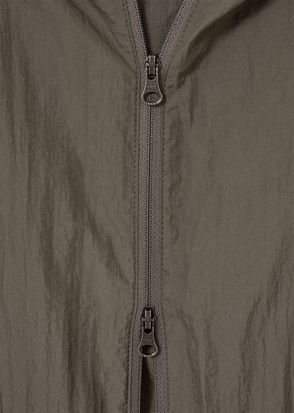 sheer nylon raglan hooded jumper, brown