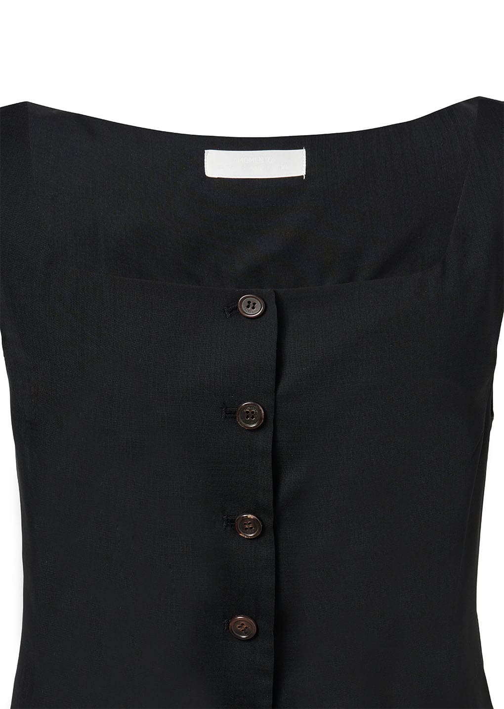 sheer scoop neck two way vest, black