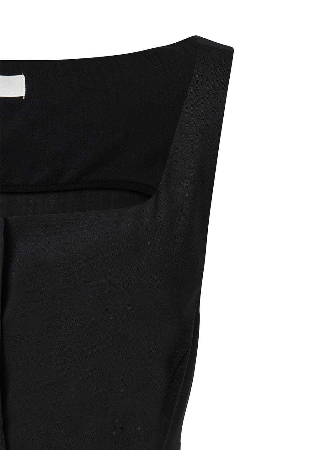 sheer scoop neck two way vest, black