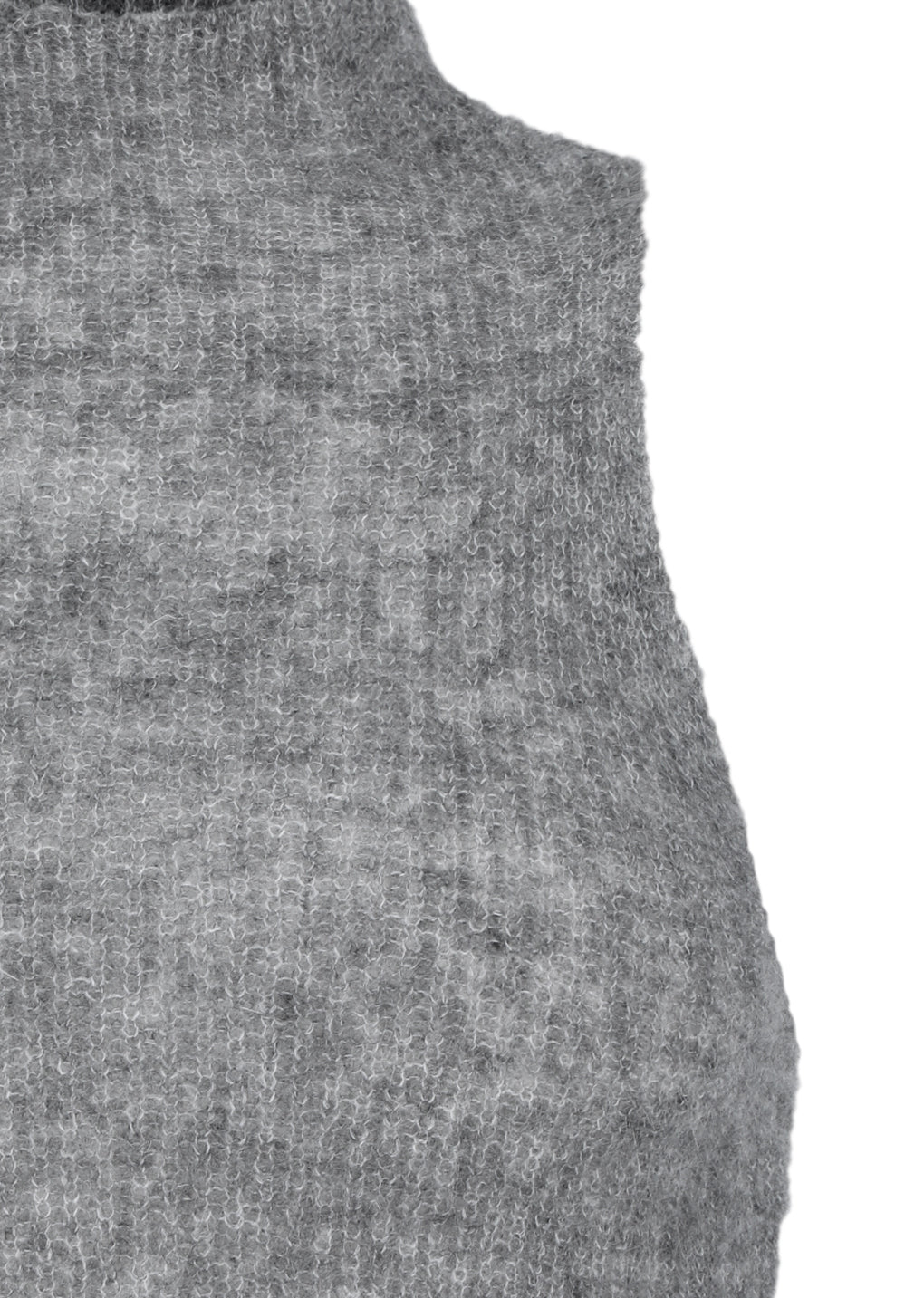 sheer sleeveless top, melange grey