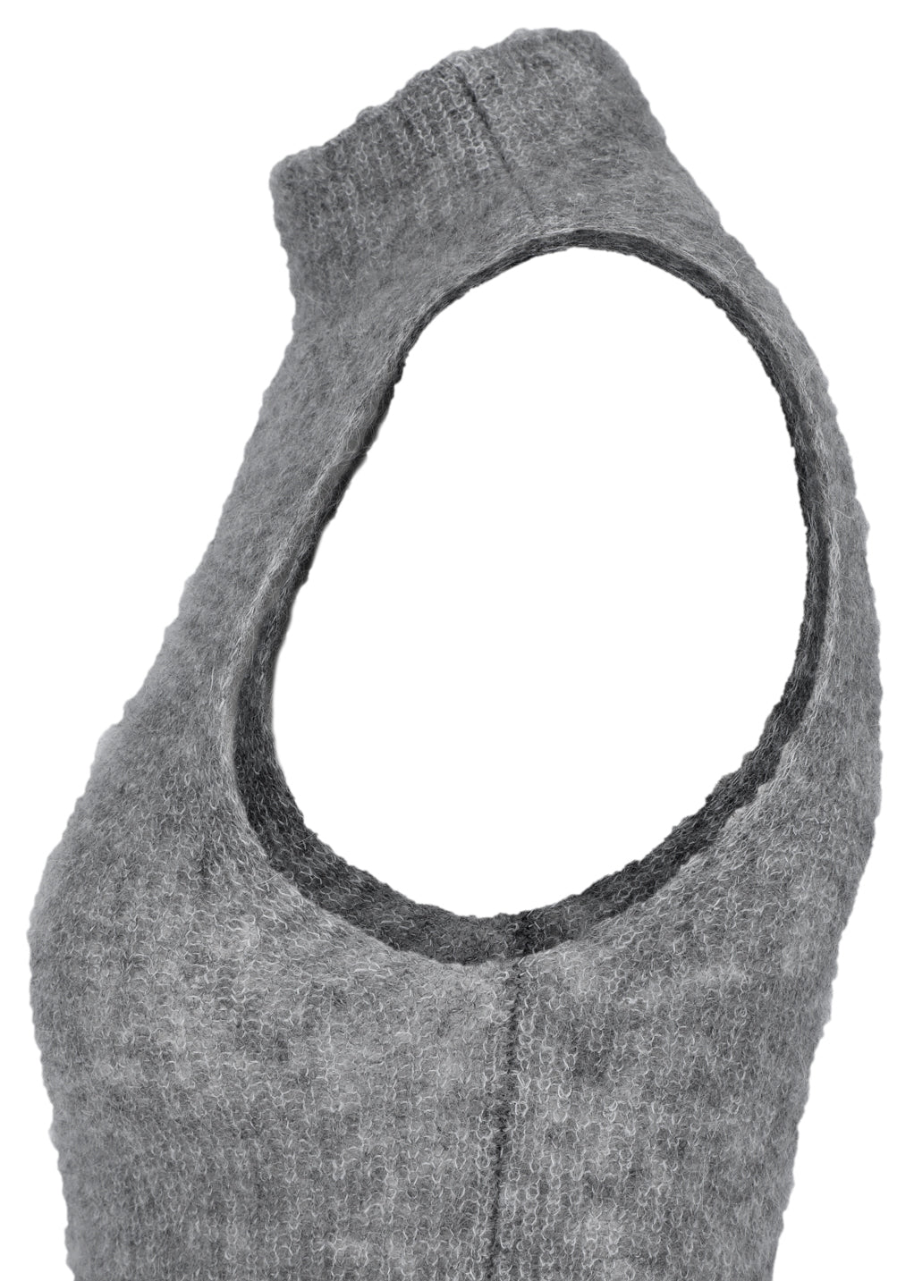 sheer sleeveless top, melange grey