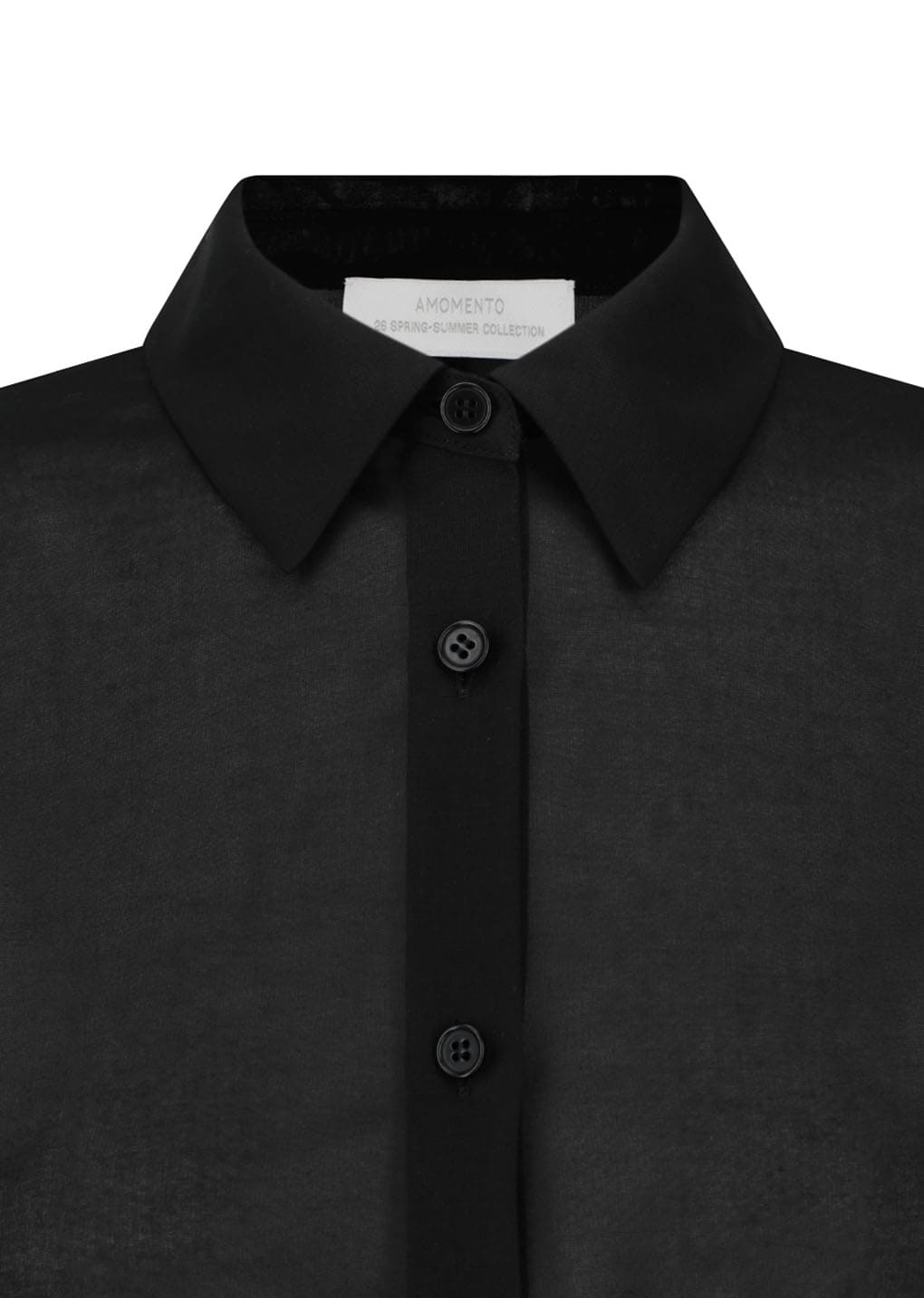 sheer slim shirt, black