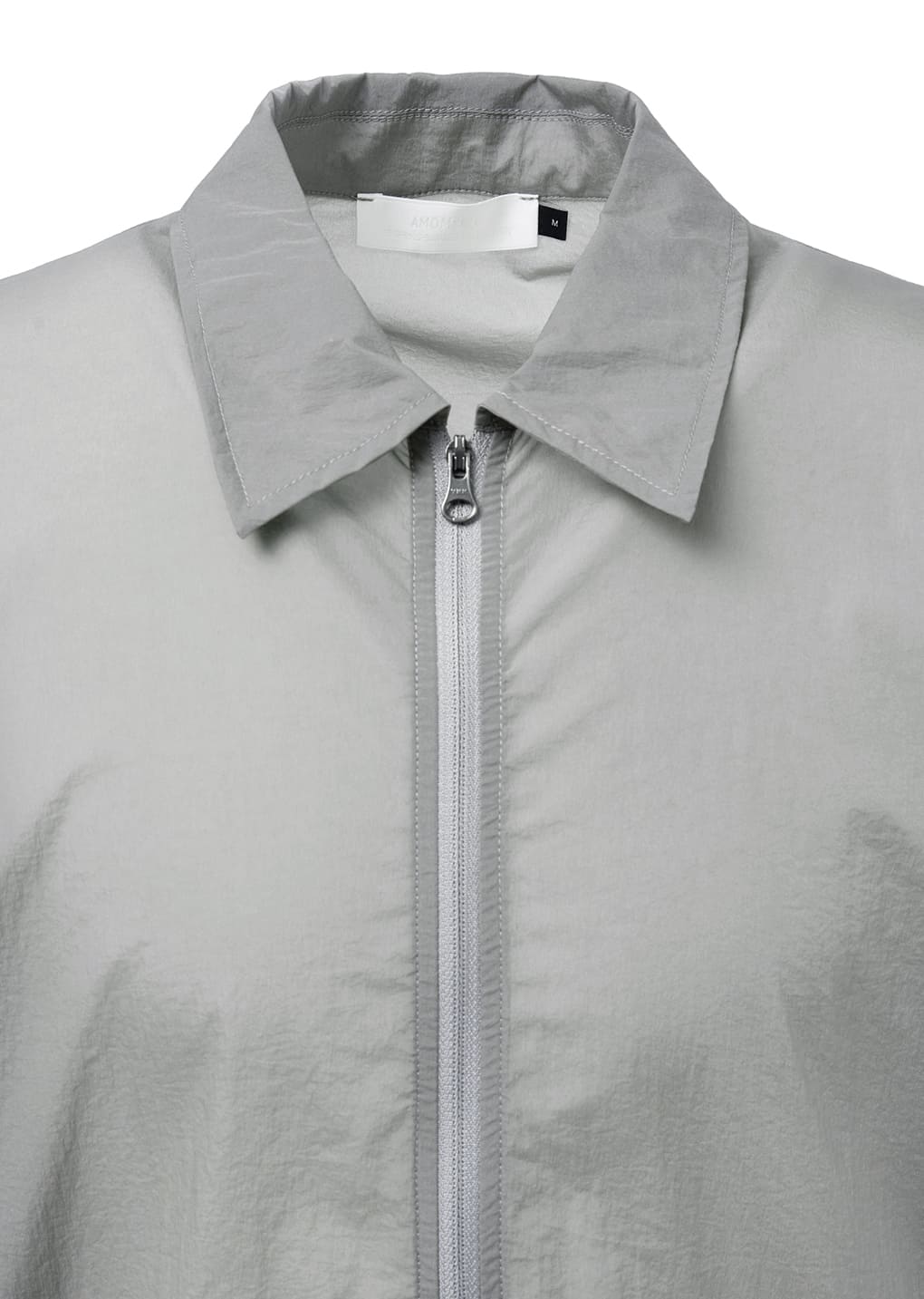 SHEER ZIP-UP SHIRTS, GREY