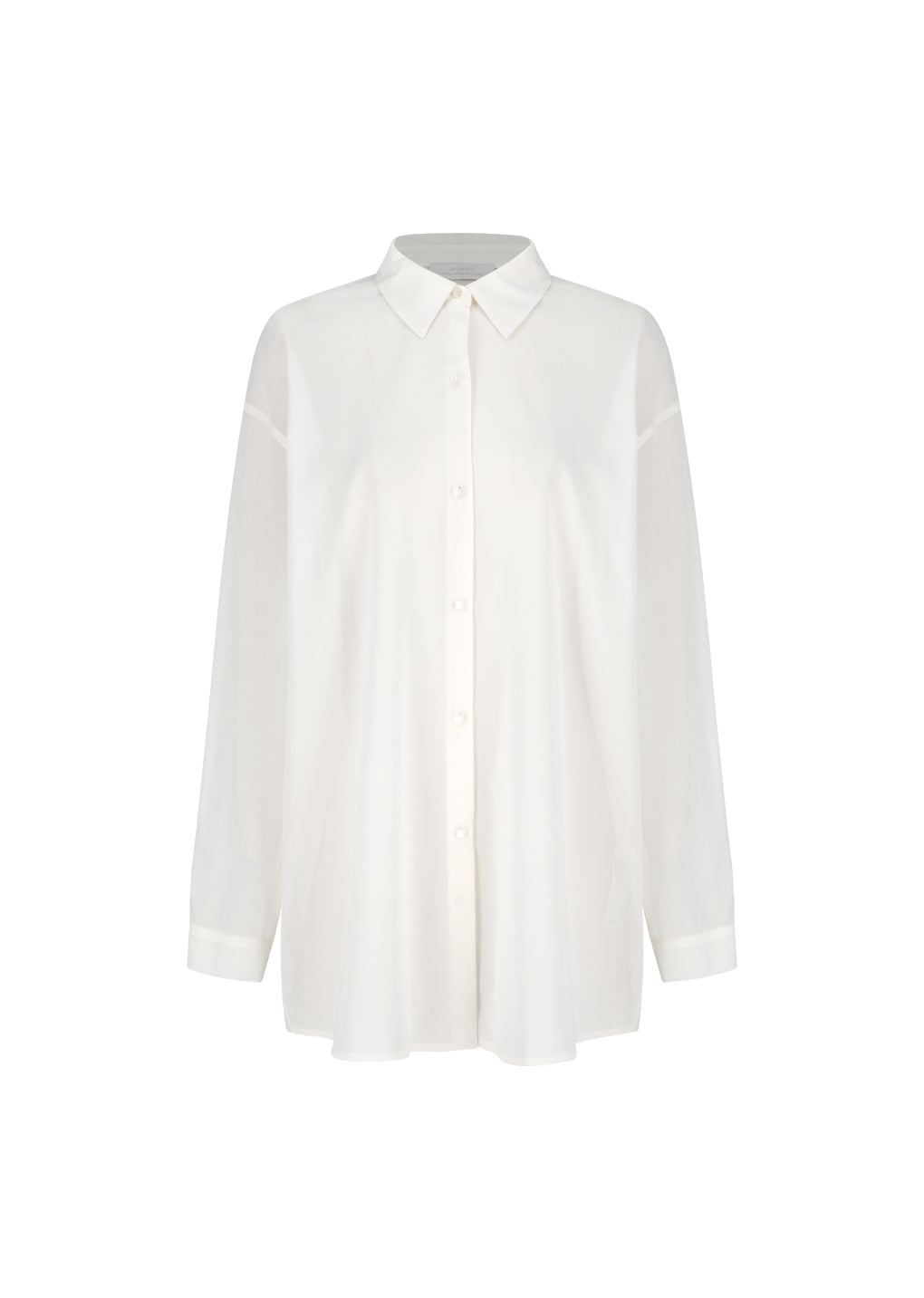 sheer cotton classic shirts, ivory