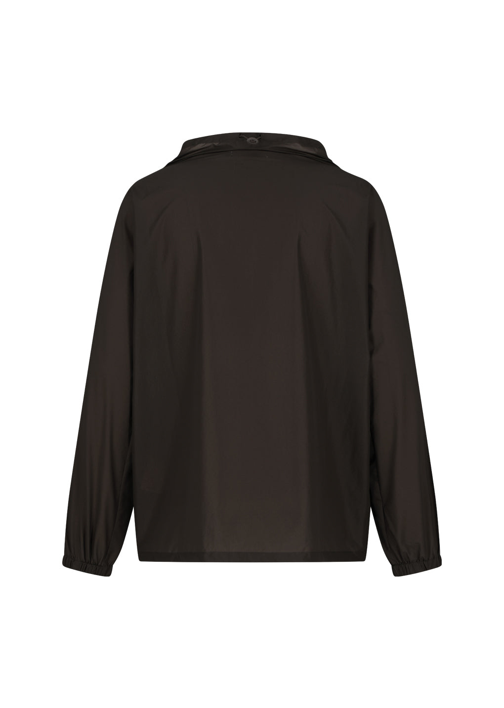 sheer nylon cowl neck anorak, brown hover