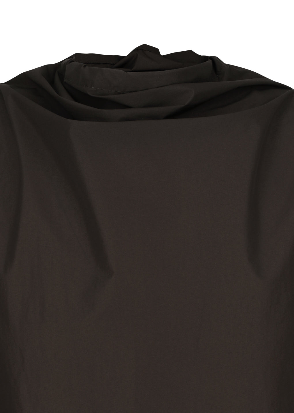 sheer nylon cowl neck anorak, brown