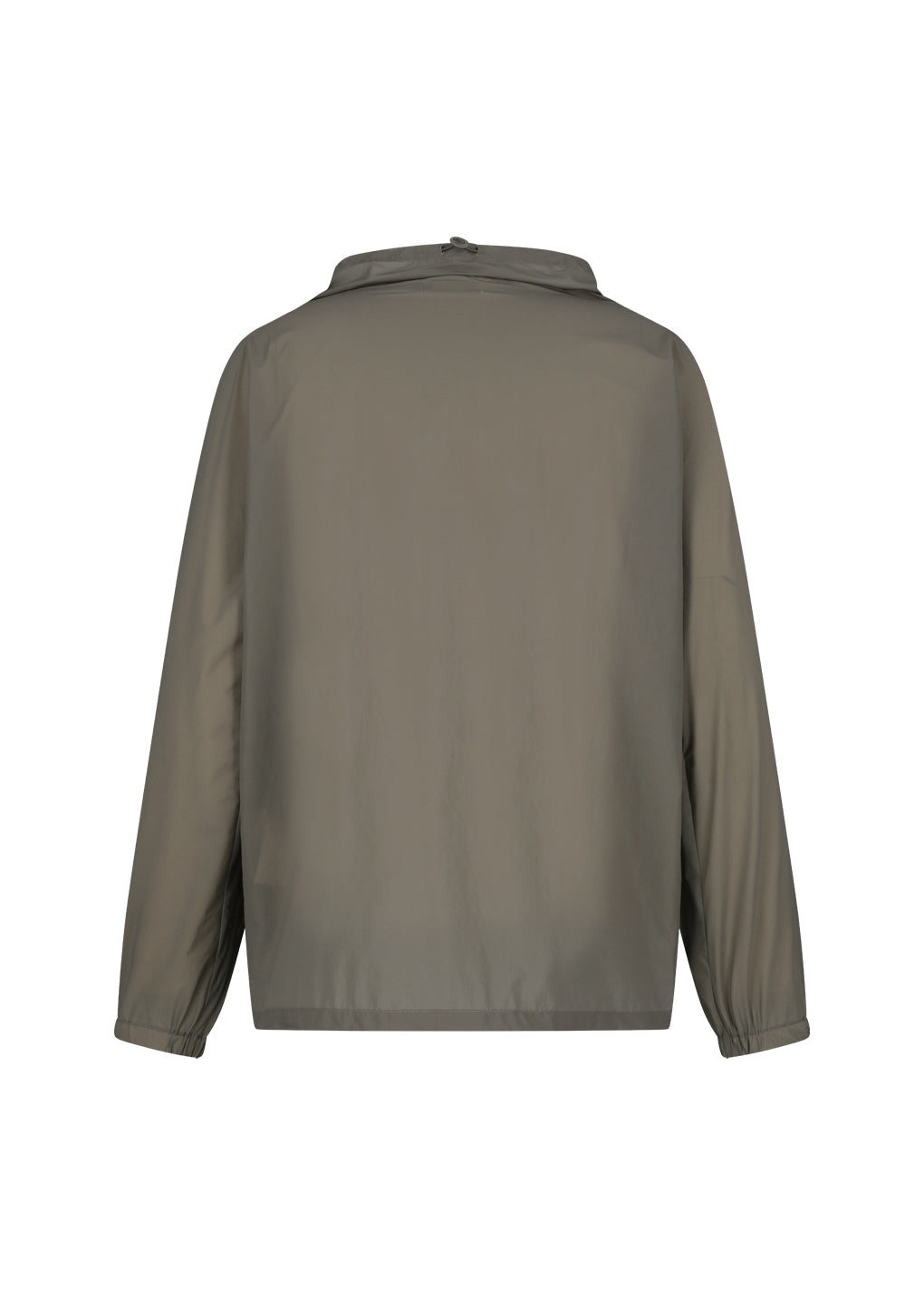 sheer nylon cowl neck anorak, grey