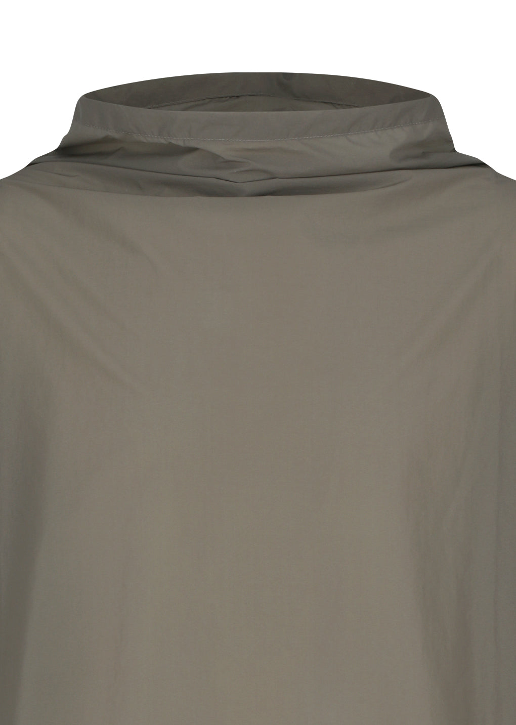 sheer nylon cowl neck anorak, grey