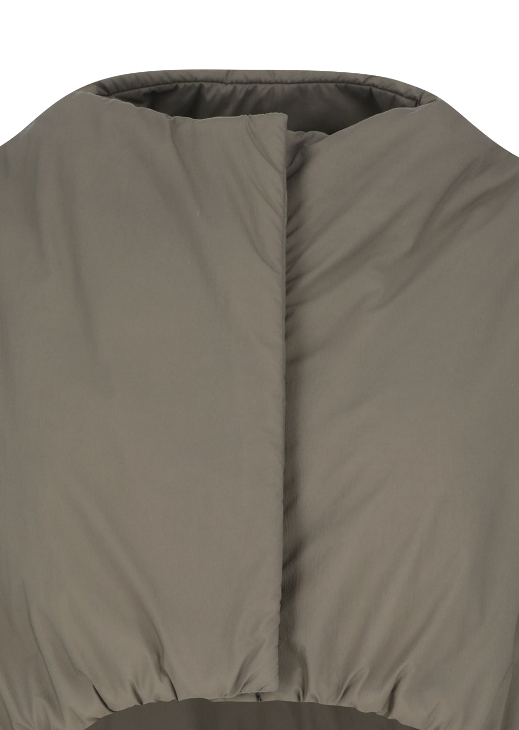 sheer nylon padded crop jumper, grey