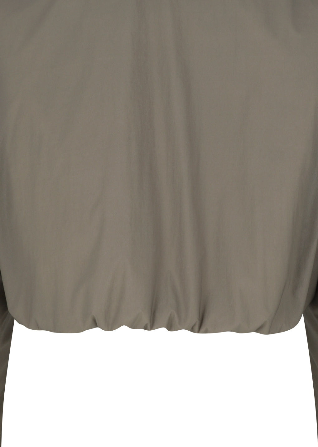 sheer nylon padded crop jumper, grey