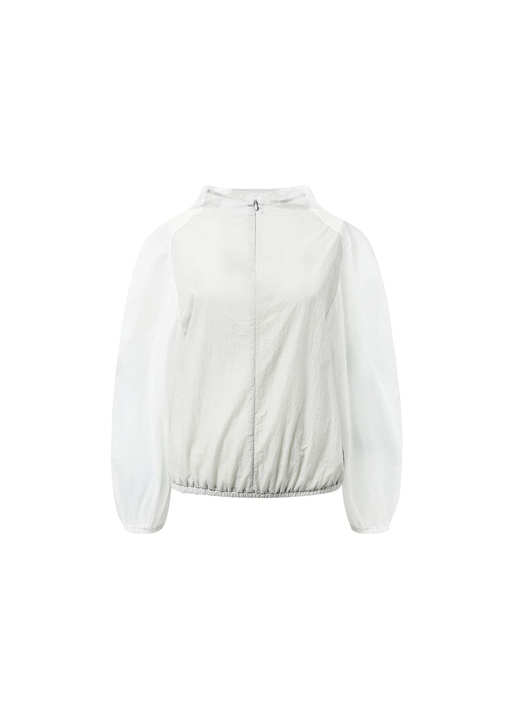 sheer nylon two-way top, white