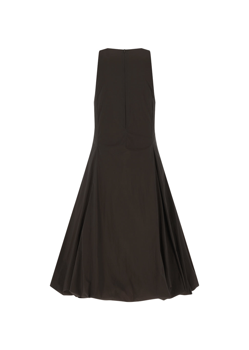 sheer padded volume dress, brown