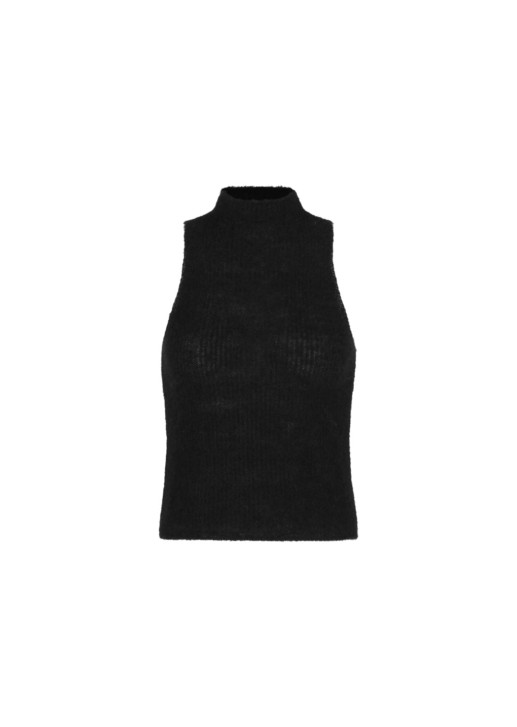 sheer sleeveless top, black