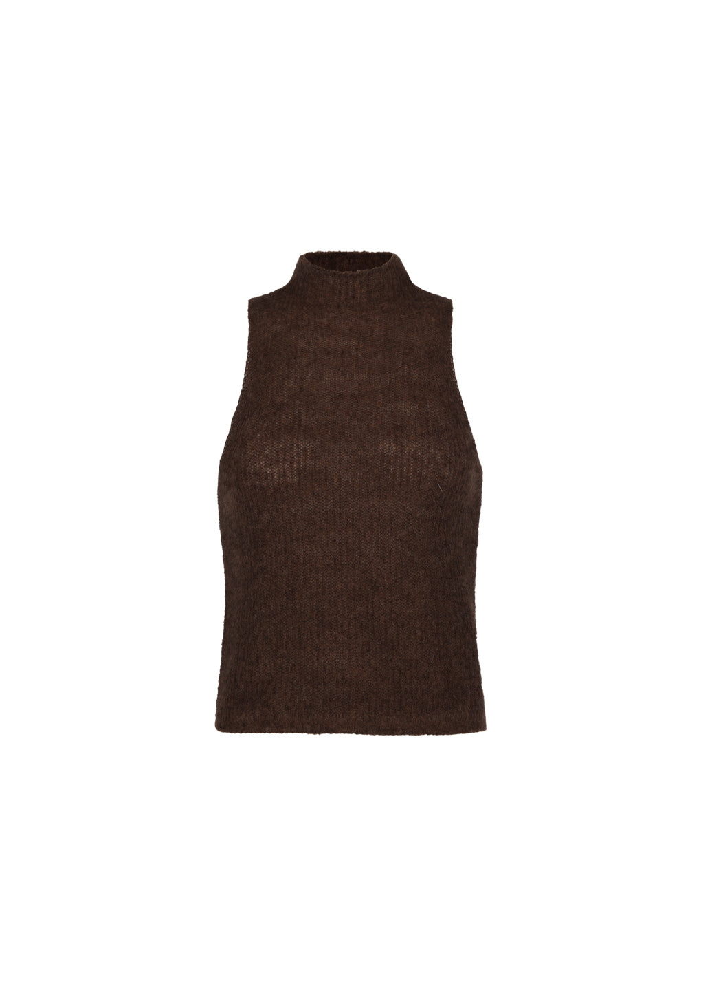sheer sleeveless top, brown