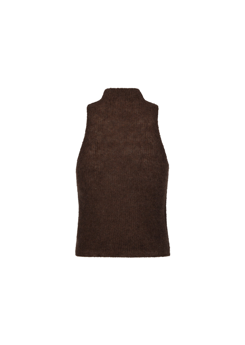 sheer sleeveless top, brown