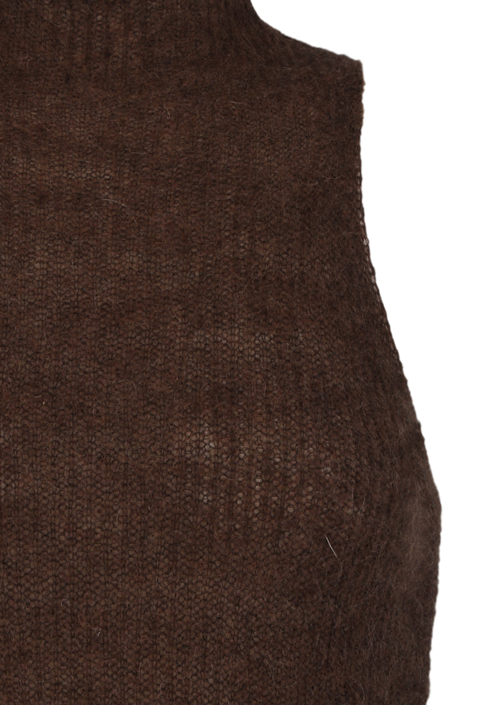 sheer sleeveless top, brown
