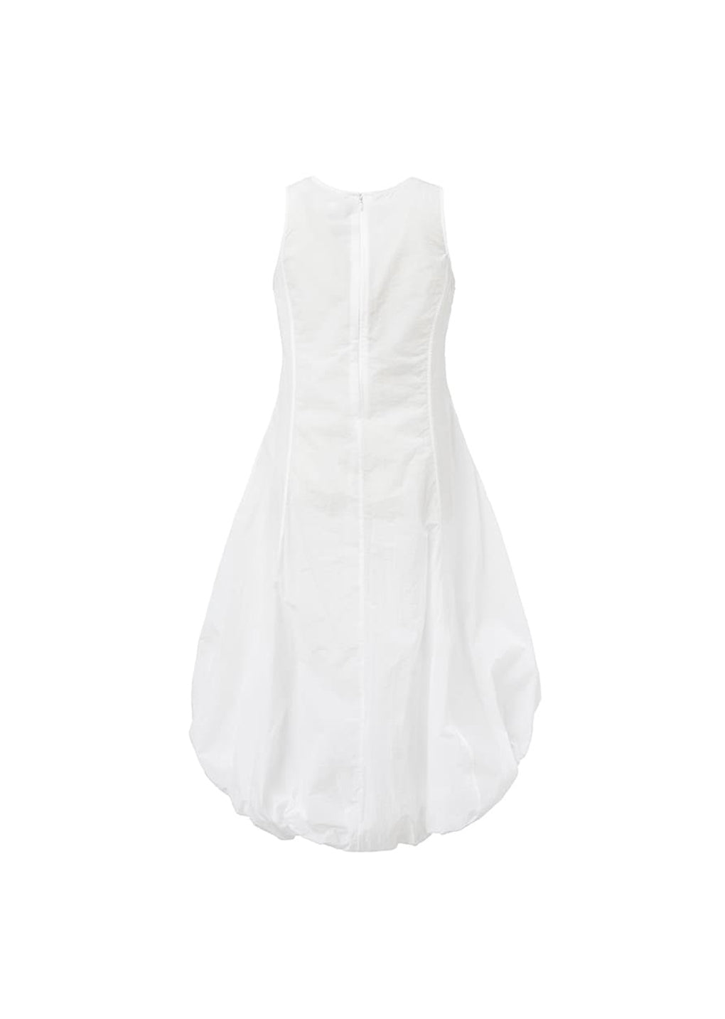 SHEER VOLUME DRESS, WHITE