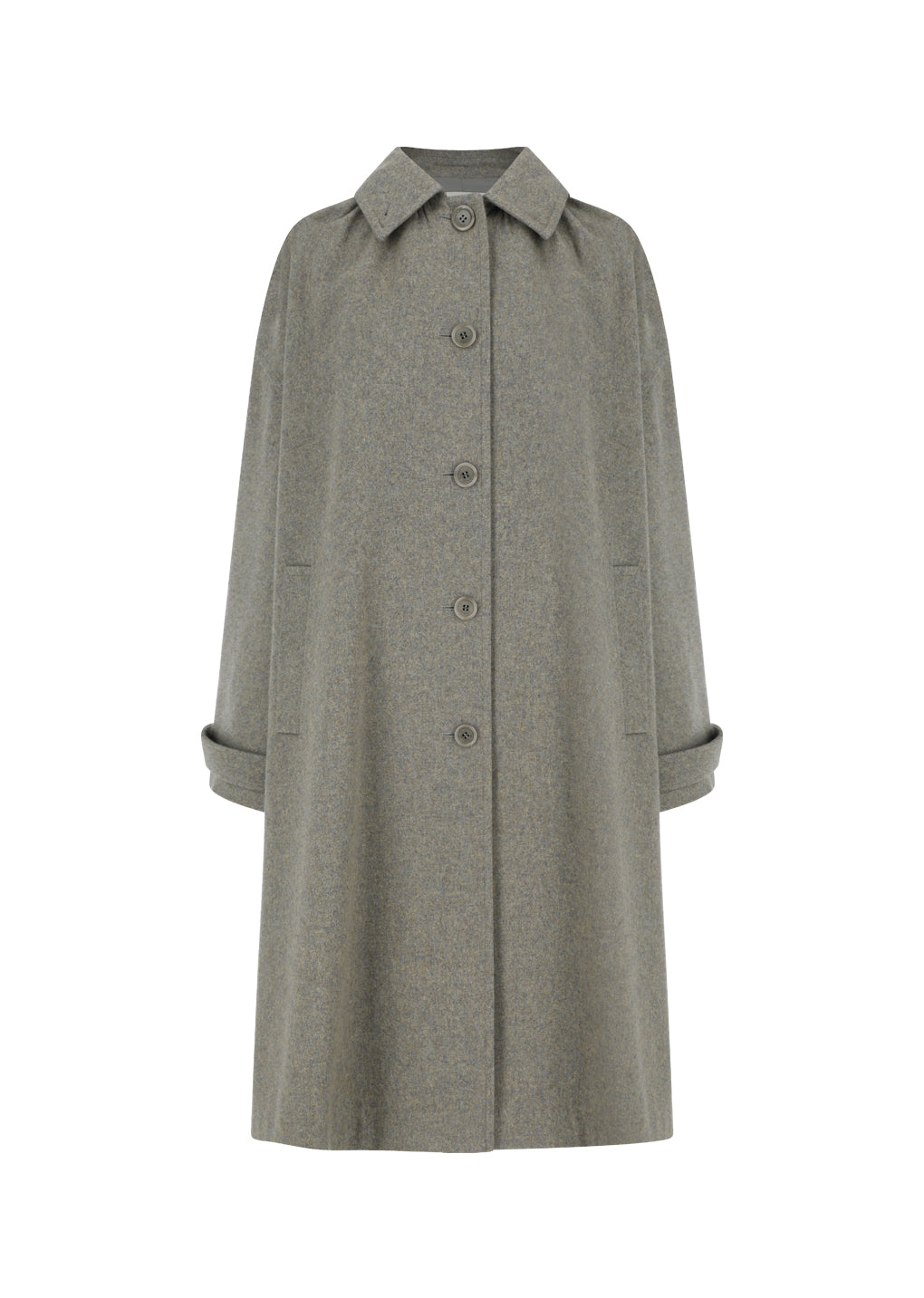 shirring coat, grey blue