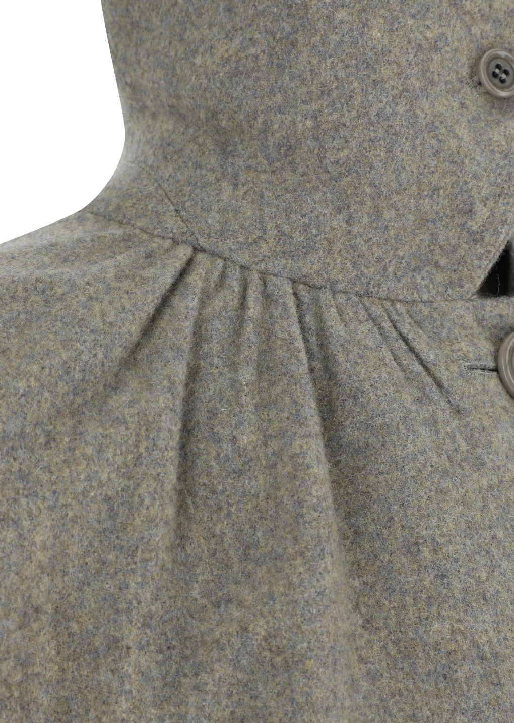 shirring coat, grey blue