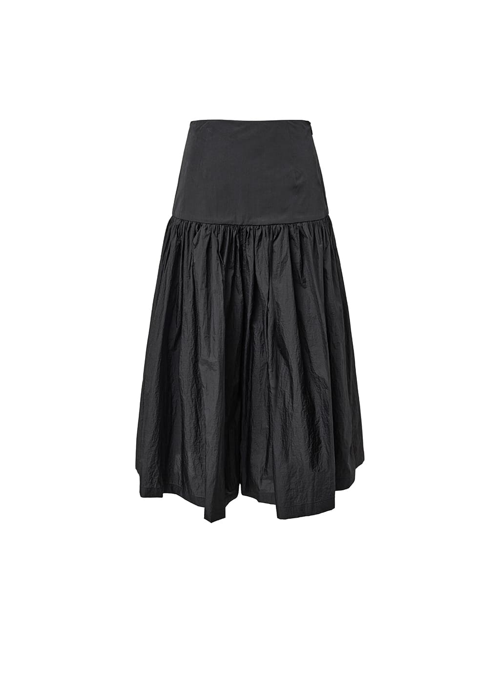 SHIRRING CULOTTE PANTS, BLACK