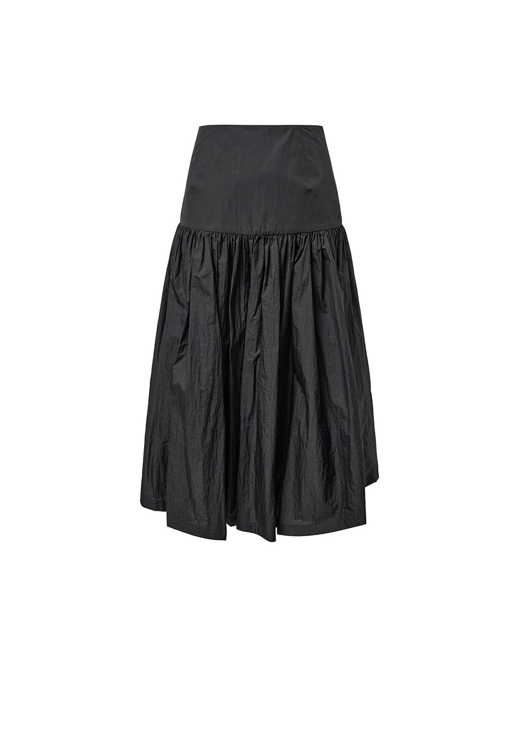 SHIRRING CULOTTE PANTS, BLACK