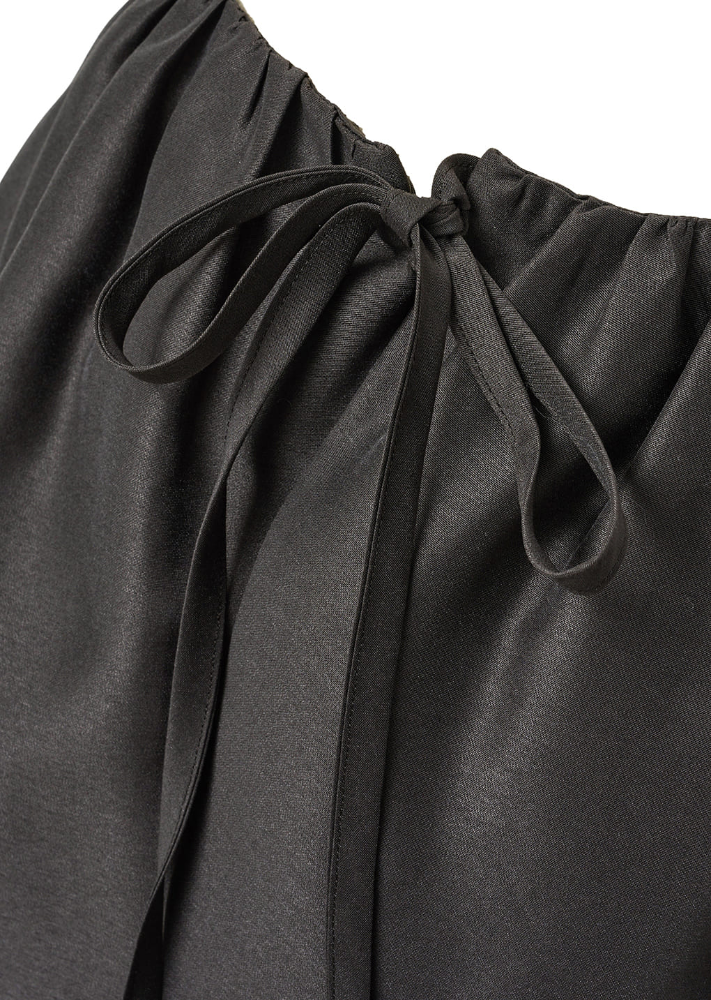 SHIRRING ORGANZA BELT SKIRT, CHARCOAL