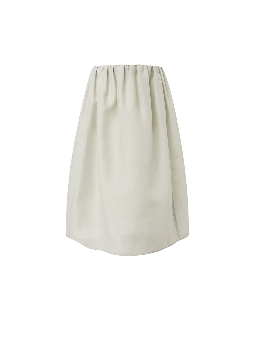 SHIRRING ORGANZA SKIRT, BEIGE