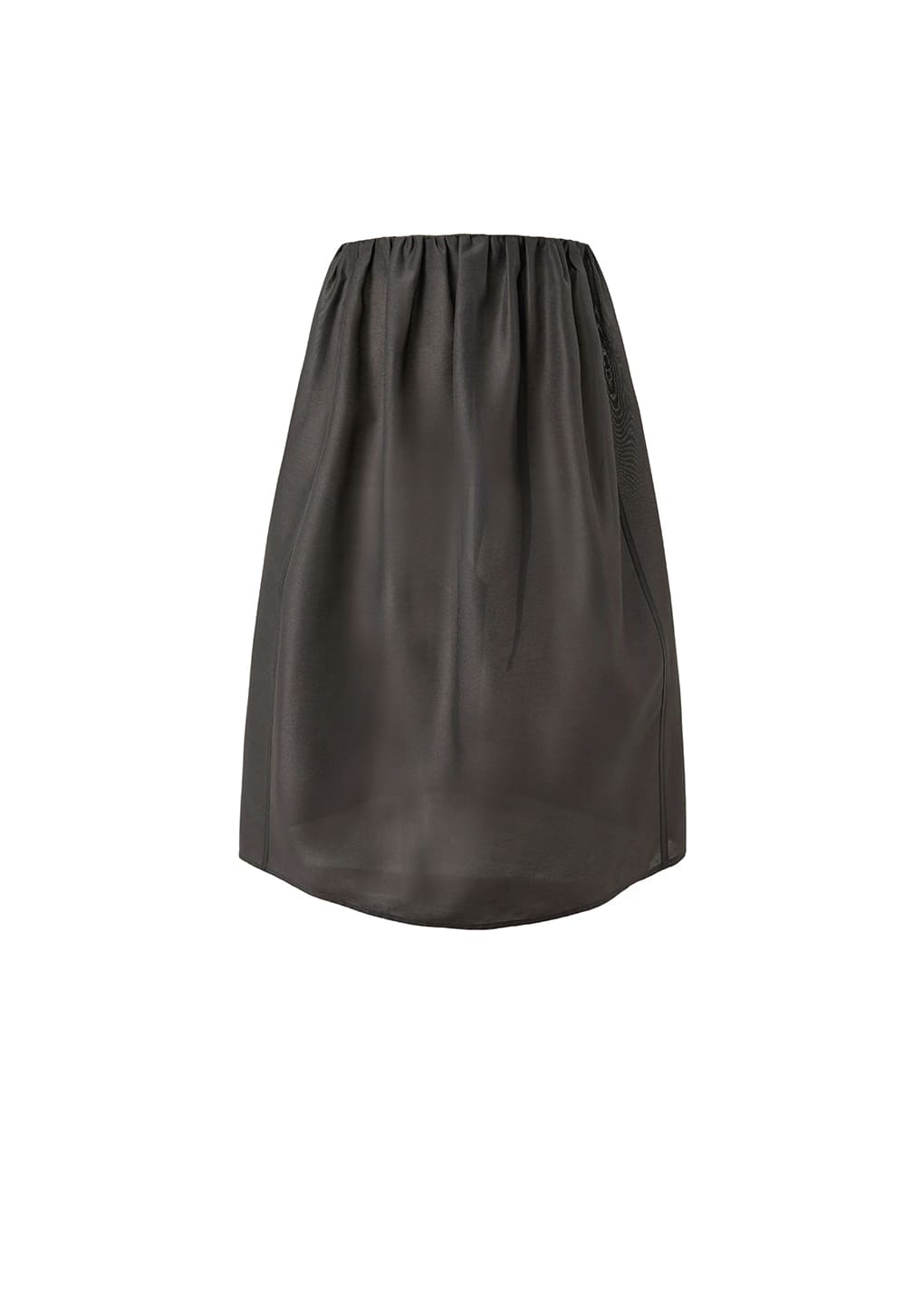 SHIRRING ORGANZA SKIRT, CHARCOAL