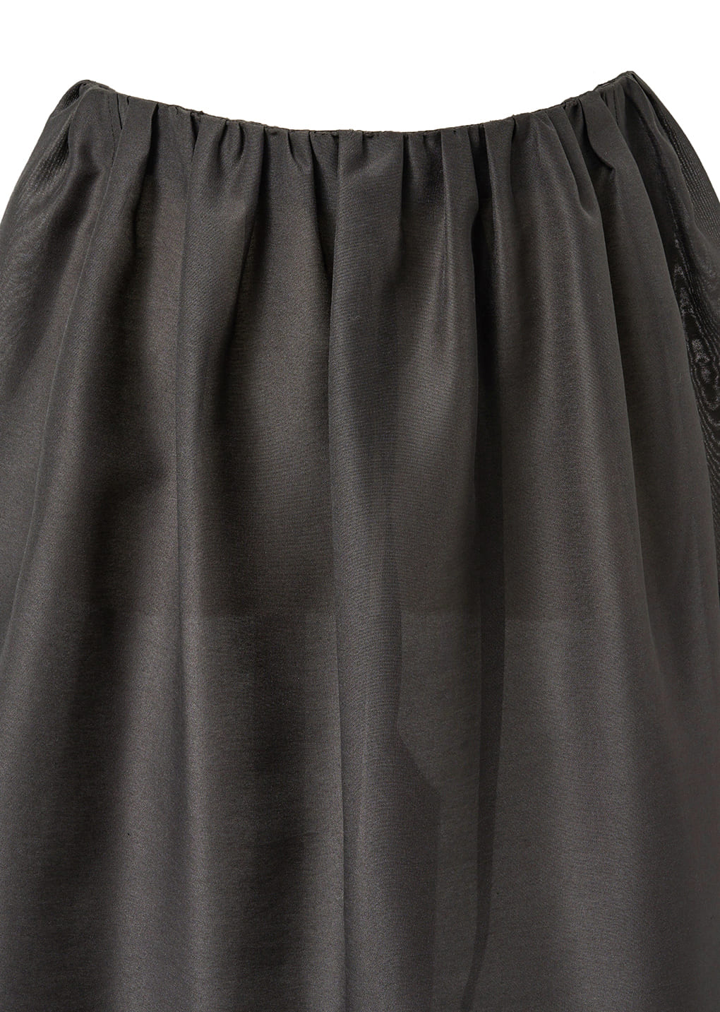 SHIRRING ORGANZA SKIRT, CHARCOAL