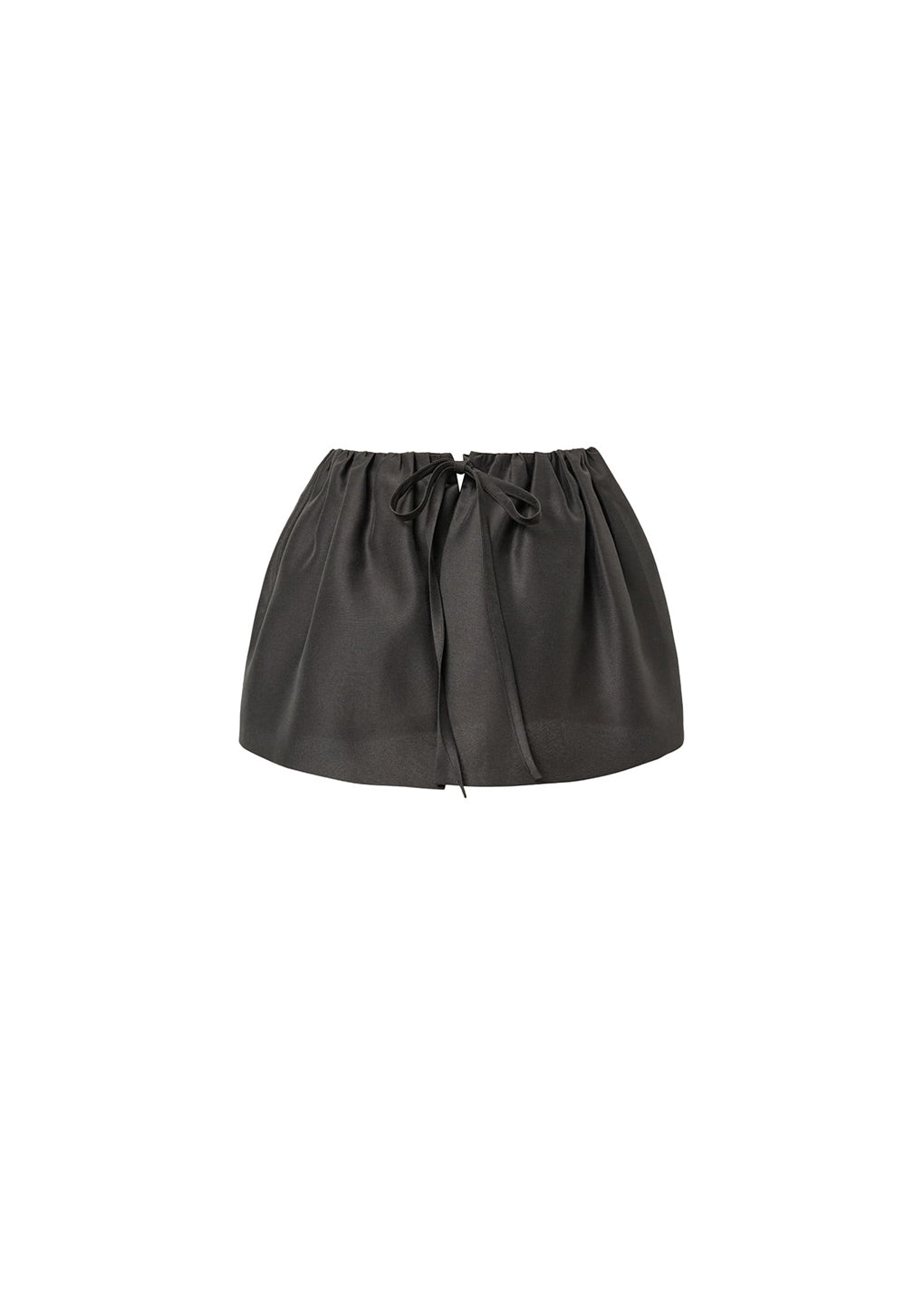 SHIRRING ORGANZA BELT SKIRT, CHARCOAL