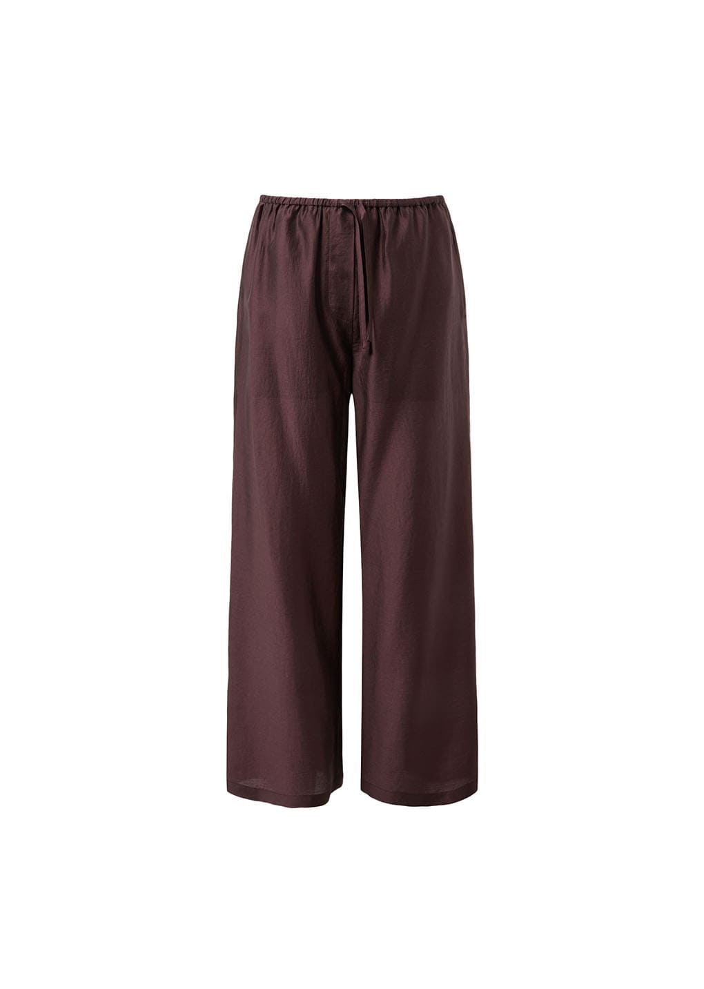 silky banding pants, burgundy
