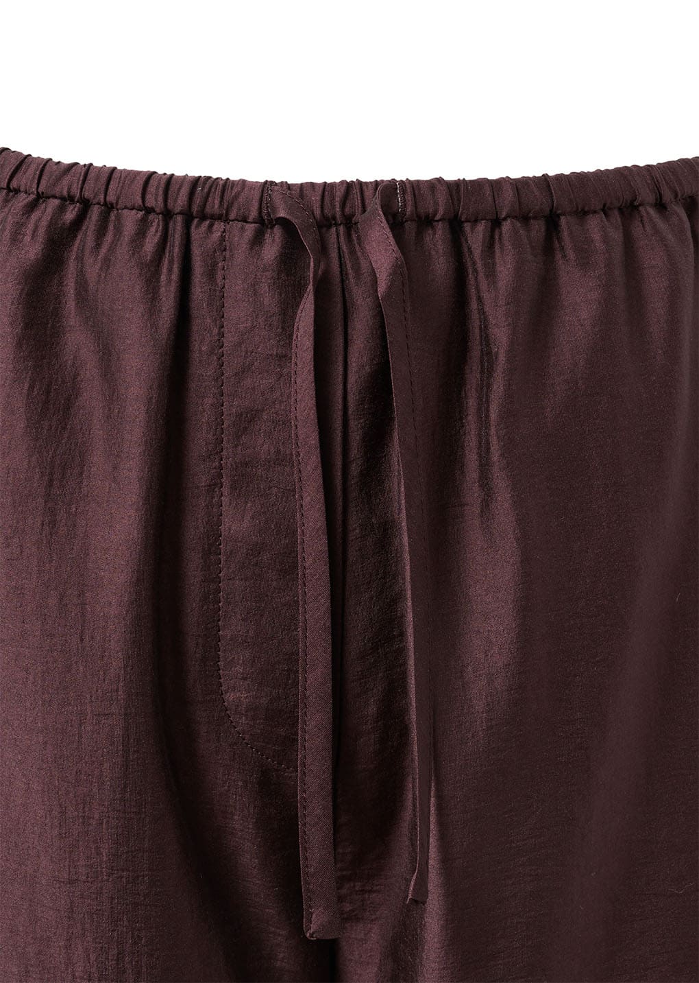 silky banding pants, burgundy