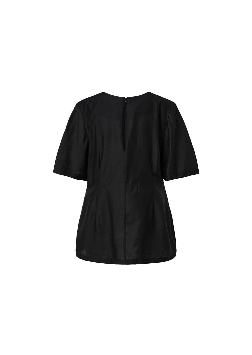 silky oversized half shirts, black